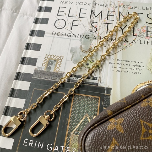 Shoulder Oval Chain Strap Replacement Gold 13”, 16”, 18” or 20” Long - Picture 6 of 9